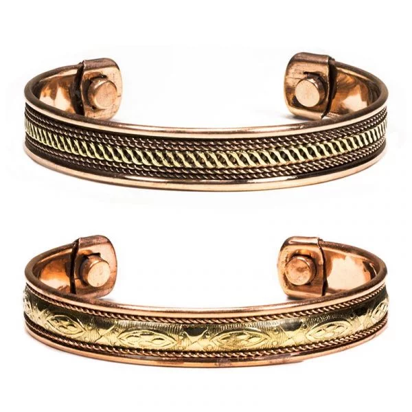 Armbanden magnetisch koper set van 2 stuks