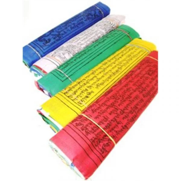 5 Tibetaanse gebedsvlaggen koord S -- 12.5x12.5x120 cm