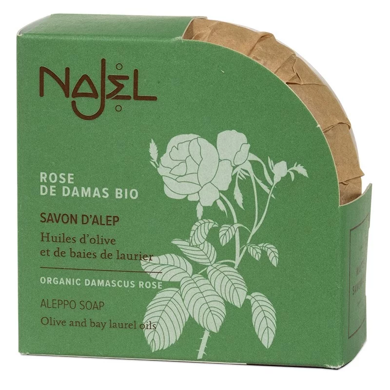 Aleppo zeep met bio Damascus roos -- 100 g