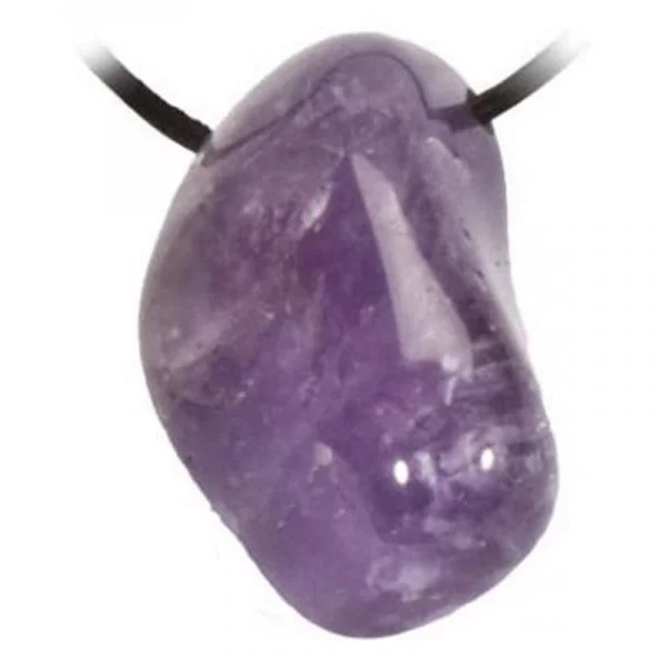 Amethist A trommelsteen hanger geboord -- 2.5-3.5 cm