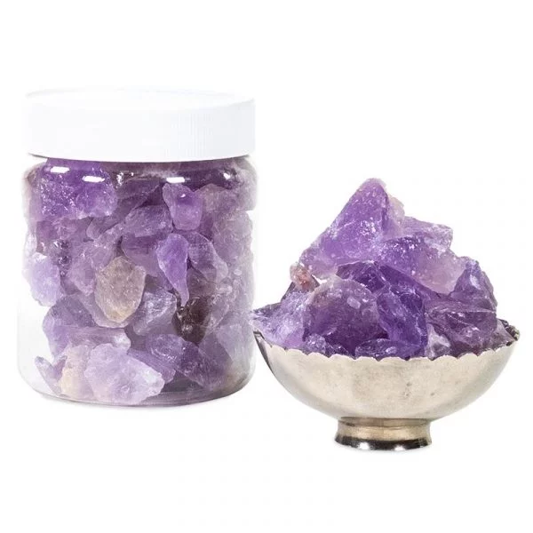 Amethist chips S in pot -- 650 g; 1.5-3 cm