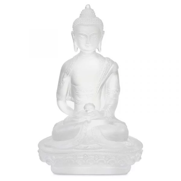 Amithaba boeddha transparant wit -- 13 cm