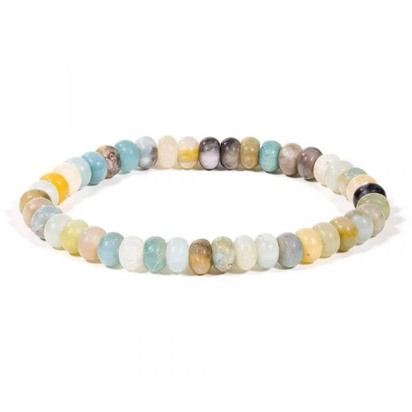 Armband amazoniet ovale kraaltjes elastisch -- 0.6 cm