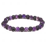 Armband lava/amethist -- 19 cm
