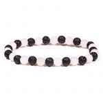 Armband lava/rozenkwarts -- 19 cm