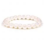 Armband witte potato parels -- 19 cm