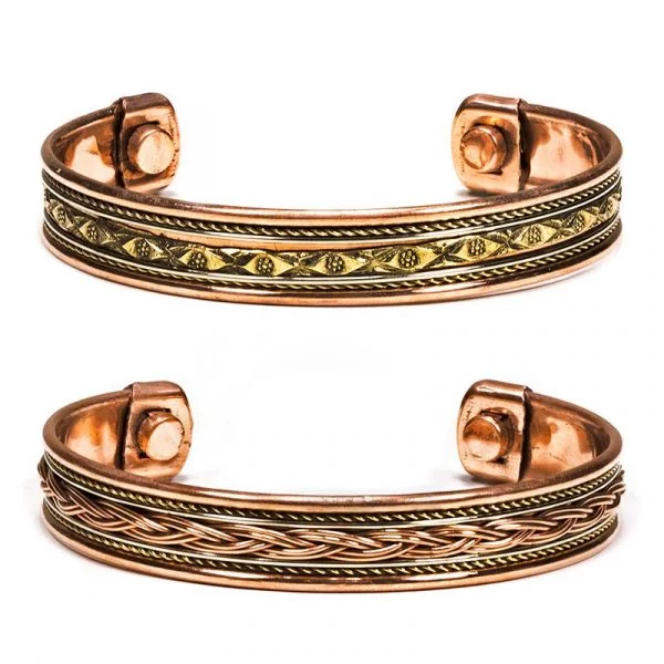 Armbanden magnetisch koper set van 2 stuks