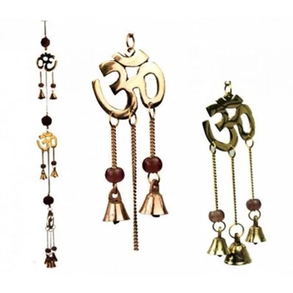 Bellenkoord met Rudraksha en OHM symbolen -- 50 cm