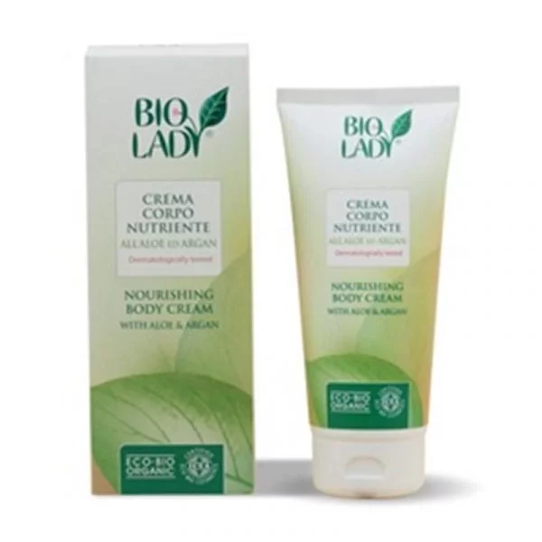 Biologische voedende body crème met aloe en argan -- 200 ml