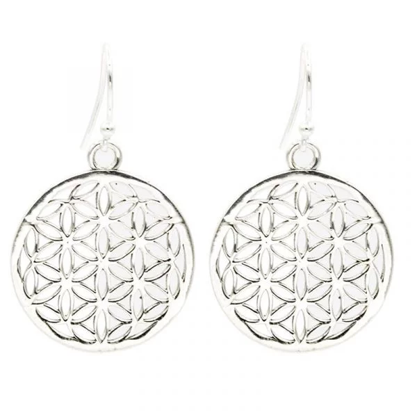 Bloem des levens oorbellen 925 zilver -- 2.5 cm