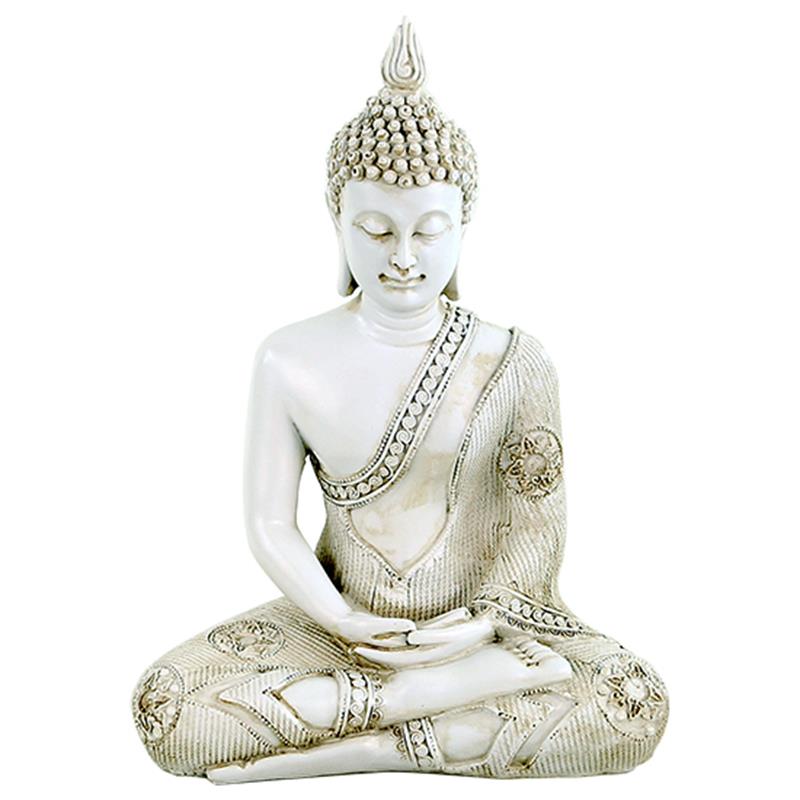 Boeddha in Meditatie wit - 760g; 20x11x27.5 cm - Buddhalife
