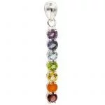 Chakra hanger 7 halfedelstenen zilver -- 3.5 cm