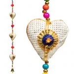 Decoratieve slinger hartjes jute -- 90 cm