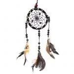 Dromenvanger zwart met veren S -- 7.5x25 cm