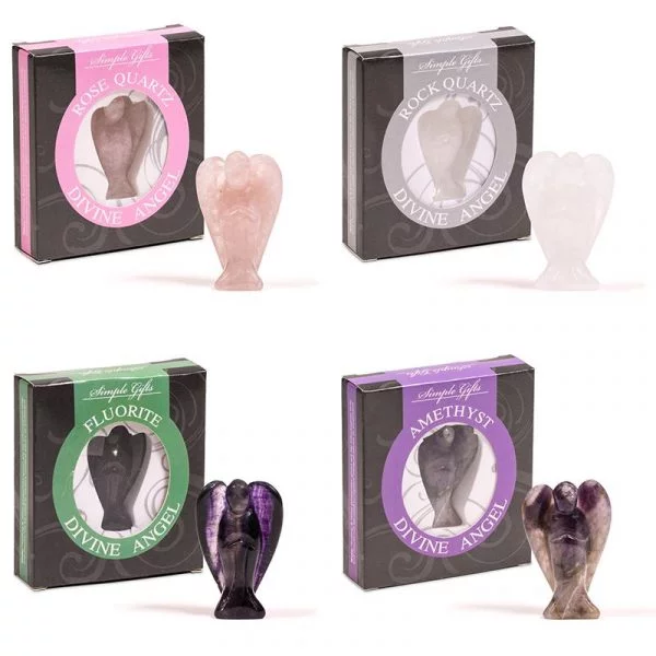 Engelen van halfedelsteen 4 x 2 -- 5x3 cm