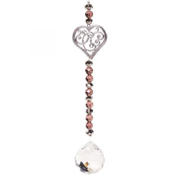 Feng Shui decoratie hartje en kristallen bal -- 16 cm