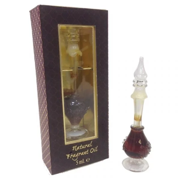 Geurolie in handgeblazen flesje patchouli -- 5 ml