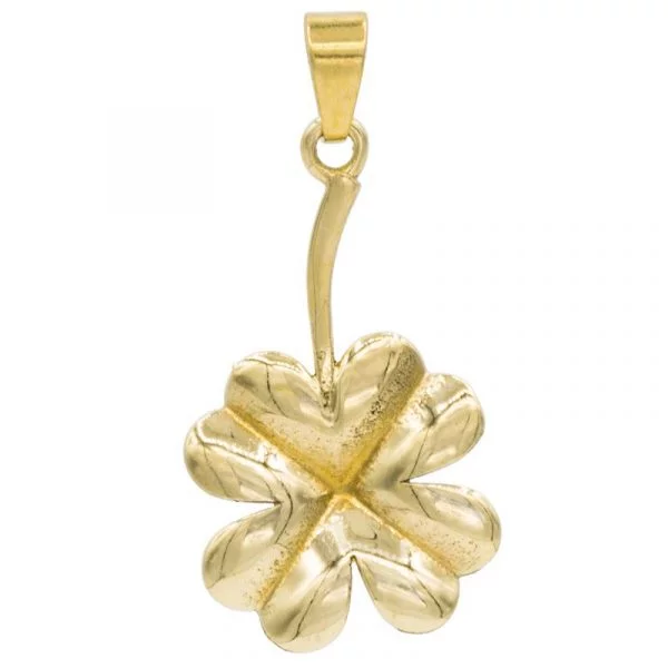 Hanger klavertje vier messing goudkleur -- 4 cm