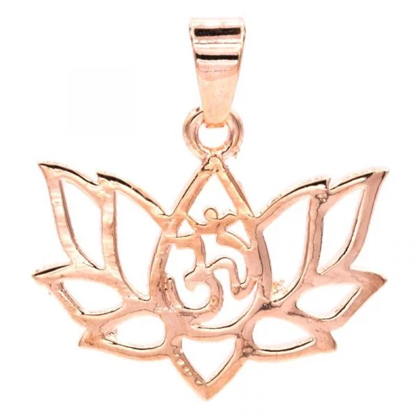 Hanger lotus messing roze goudkleur -- 2.5 cm