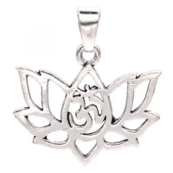 Hanger lotus messing zilverkleur -- 2.5 cm