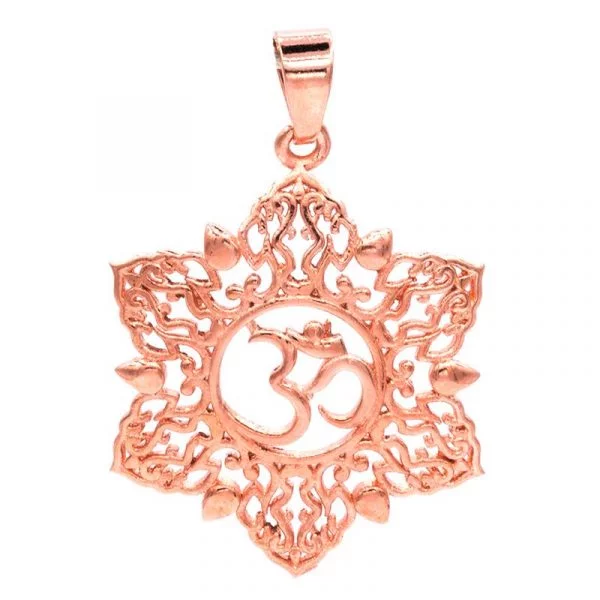 Hanger ohm lotus koperkleur -- 3 cm