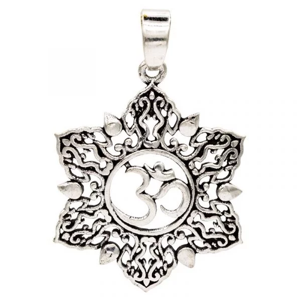 Hanger ohm lotus zilverkleur -- 3 cm