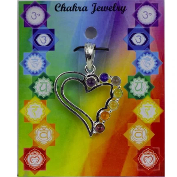 Hart chakra hanger messing verzilverd -- 3x3 cm