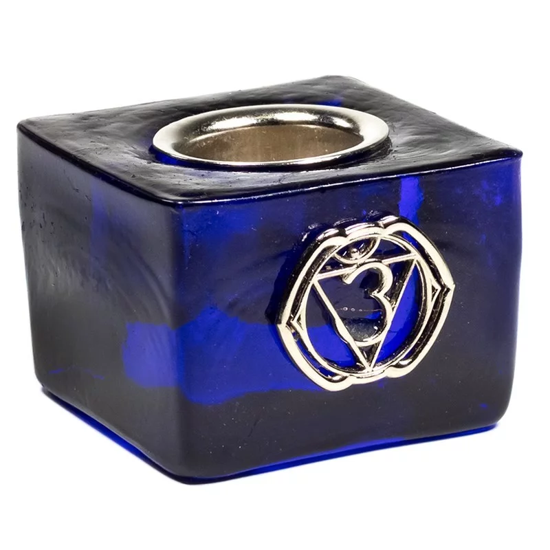 Kaarshouder kubus derde oog chakra -- 4.5x4.5x3.5
