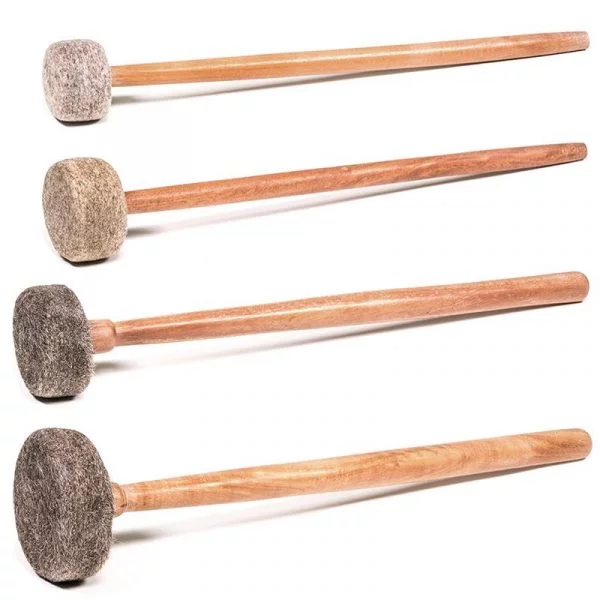 Klankschalen viltkloppers set S-M-L-XL -- 7.5x3.3x32 cm