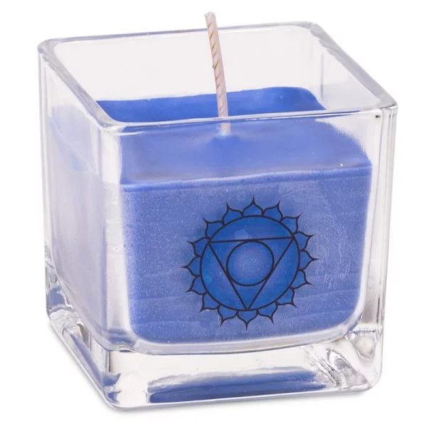 Koolzaadwas ecologische geurkaars 5e chakra -- 260 g; 6x6x6