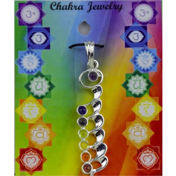 Kundalini chakra hanger messing verzilverd -- 5 cm