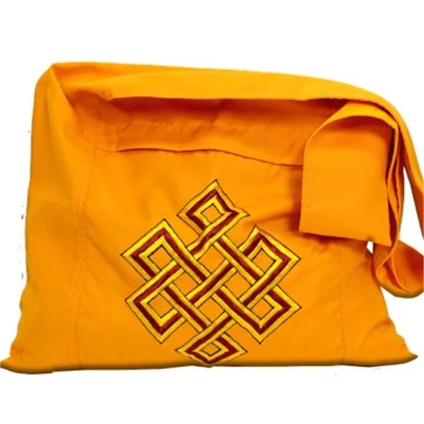 Lama tas oranje met oneindigheidsknoop -- 40x36x86 cm