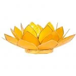 Lotus sfeerlicht geel 3e chakra goudrand -- 13.5 cm