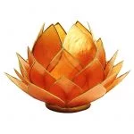 Lotus sfeerlicht oranje goudrand groot -- 15x15 cm