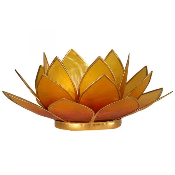 Lotus sfeerlicht oranje/geel 2-kleurig -- 13.5 cm