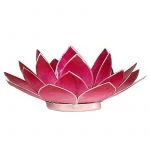 Lotus sfeerlicht roze zilverrand -- 13.5 cm