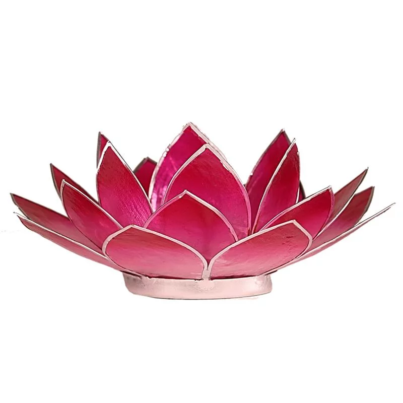 Lotus-sfeerlicht-roze-zilverrand-13.5-cm Lotus sfeerlicht roze zilverrand -- 13.5 cm