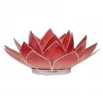 Lotus sfeerlicht roze/rood zilverrand -- 13.5 cm