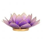 Lotus sfeerlicht violet goudrand -- 13.5 cm
