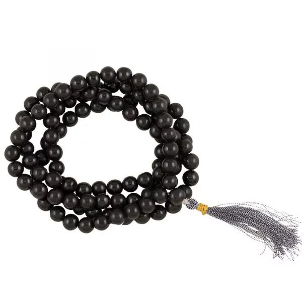 Mala Agaat zwart 108 kralen -- 0.8 cm
