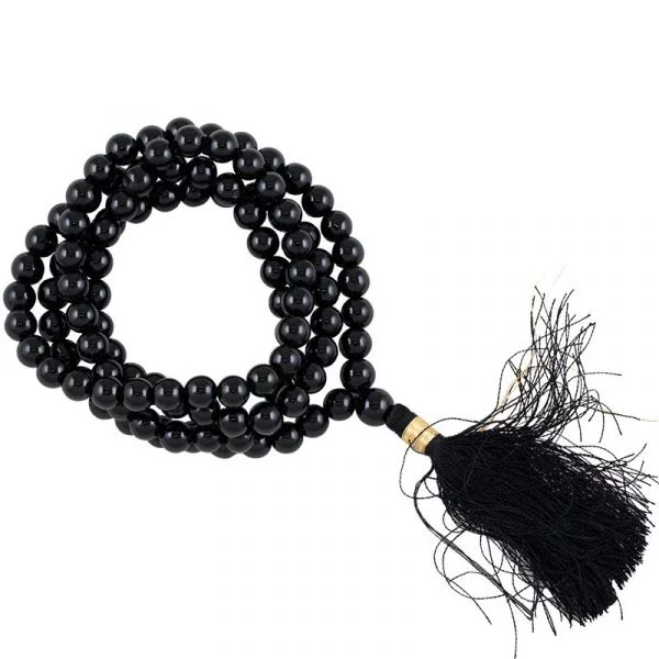 Mala Onyx zwart AA-kwaliteit 108 kralen -- 0.7 cm