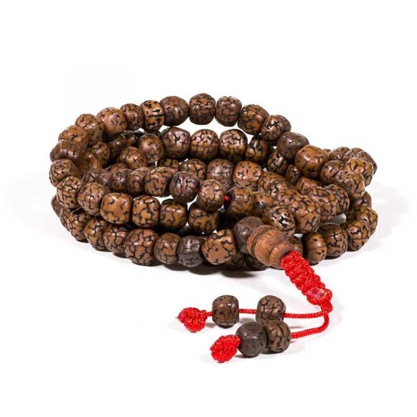 Mala gepolijste Rudraksha 108 kralen -- 0.6 cm