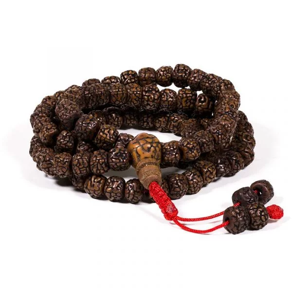 Mala gepolijste Rudraksha 108 kralen -- 0.8 cm