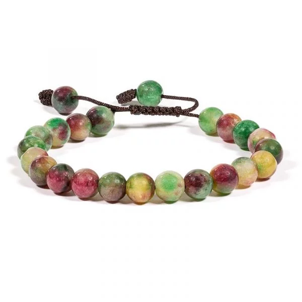 Mala/armband agaat 21 kralen verstelbaar -- 0.8 cm