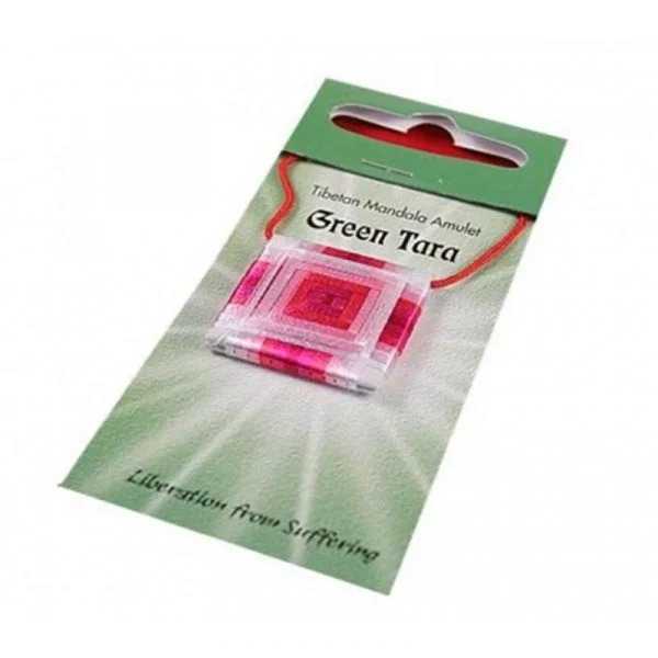 Mandala Talisman hanger Groene Tara -- 2.5x2.5 cm