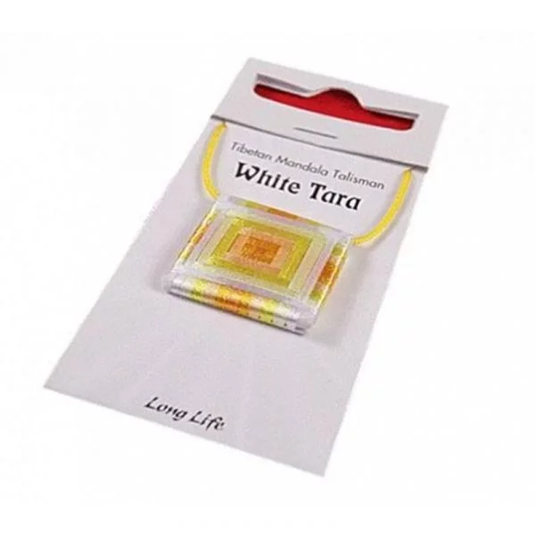 Mandala Talisman hanger Wite Tara -- 2.5x2.5 cm