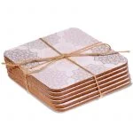 Mandala onderzetters grijs set van 6