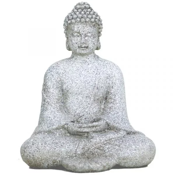 Meditatie Boeddha steengrijs -- 12 cm