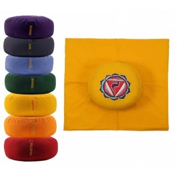 Meditatie SET geel 3e chakra -- 65x65x5 cm