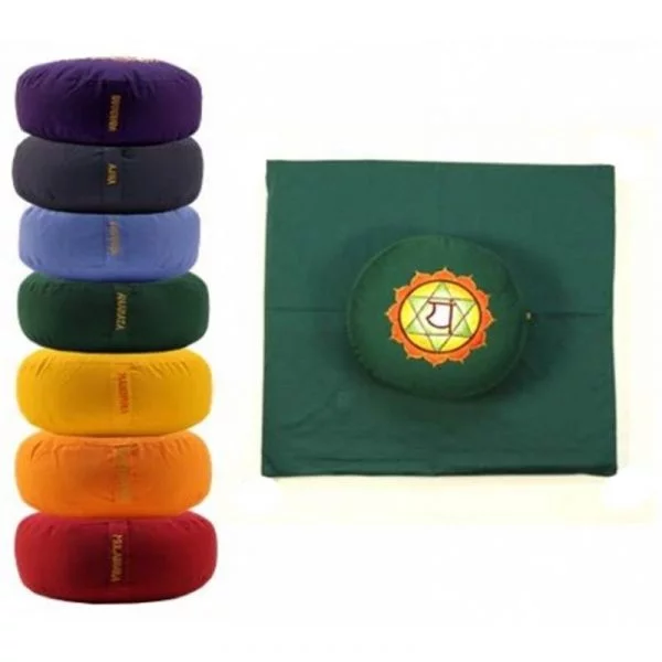 Meditatie SET groen 4e chakra -- 65x65x5 cm